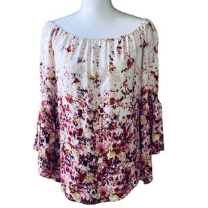 On The Road Top Off Shoulder Boho Floral Large